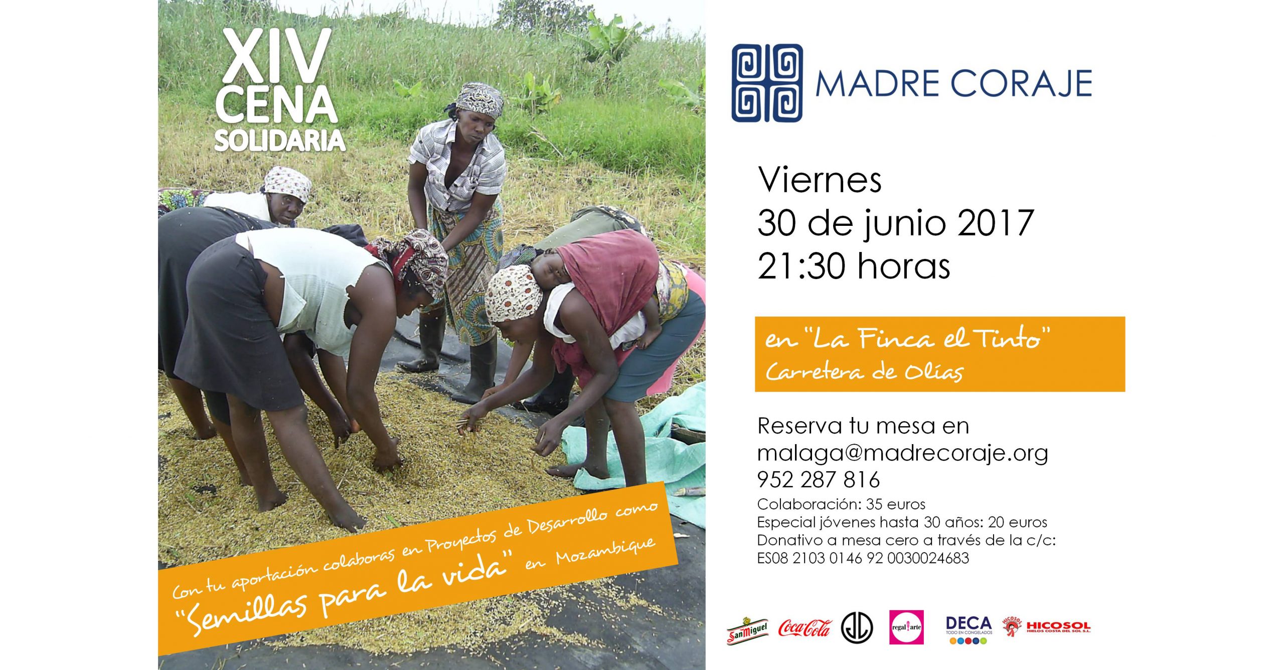 Cartel cena solidaria Cena Solidaria Málaga