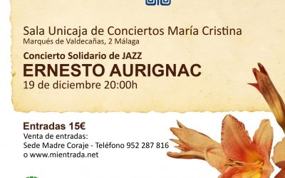 La Sala Unicaja de Conciertos ‘María Cristina’ acogerá el miércoles 19 un concierto de jazz a beneficio de Madre Coraje de la mano de Ernesto Aurignac