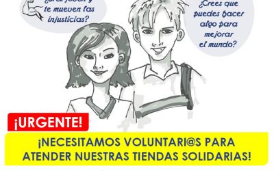 ¡Necesitamos voluntariado, menor de 70 años, para atender nuestras tiendas!