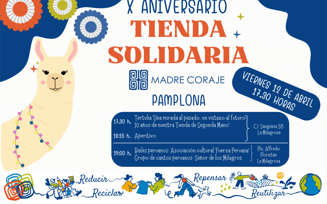 Madre Coraje celebra en Pamplona el X Aniversario de su Tienda Solidaria