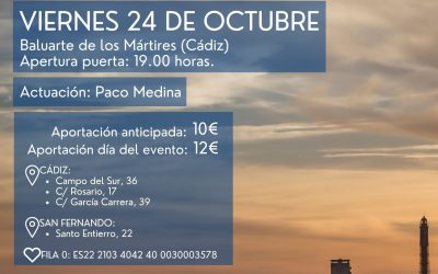Vuelve el ‘Tardeo Solidario’ de Madre Coraje Cádiz con música en directo y vistas al mar